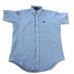 Chaps x Ralph Lauren Men's Blue White Plaid Print Button Down Shirt Size Large